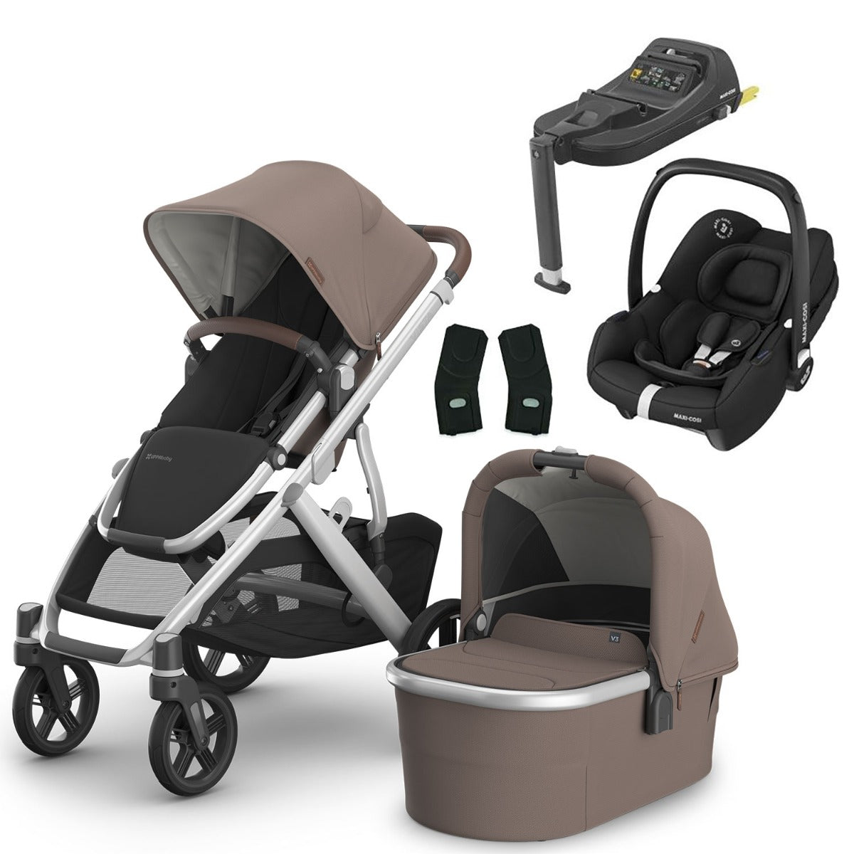 UPPAbaby VISTA V3 Luxury Maxi-Cosi Cabriofix i-Size Travel System Bundle - Theo