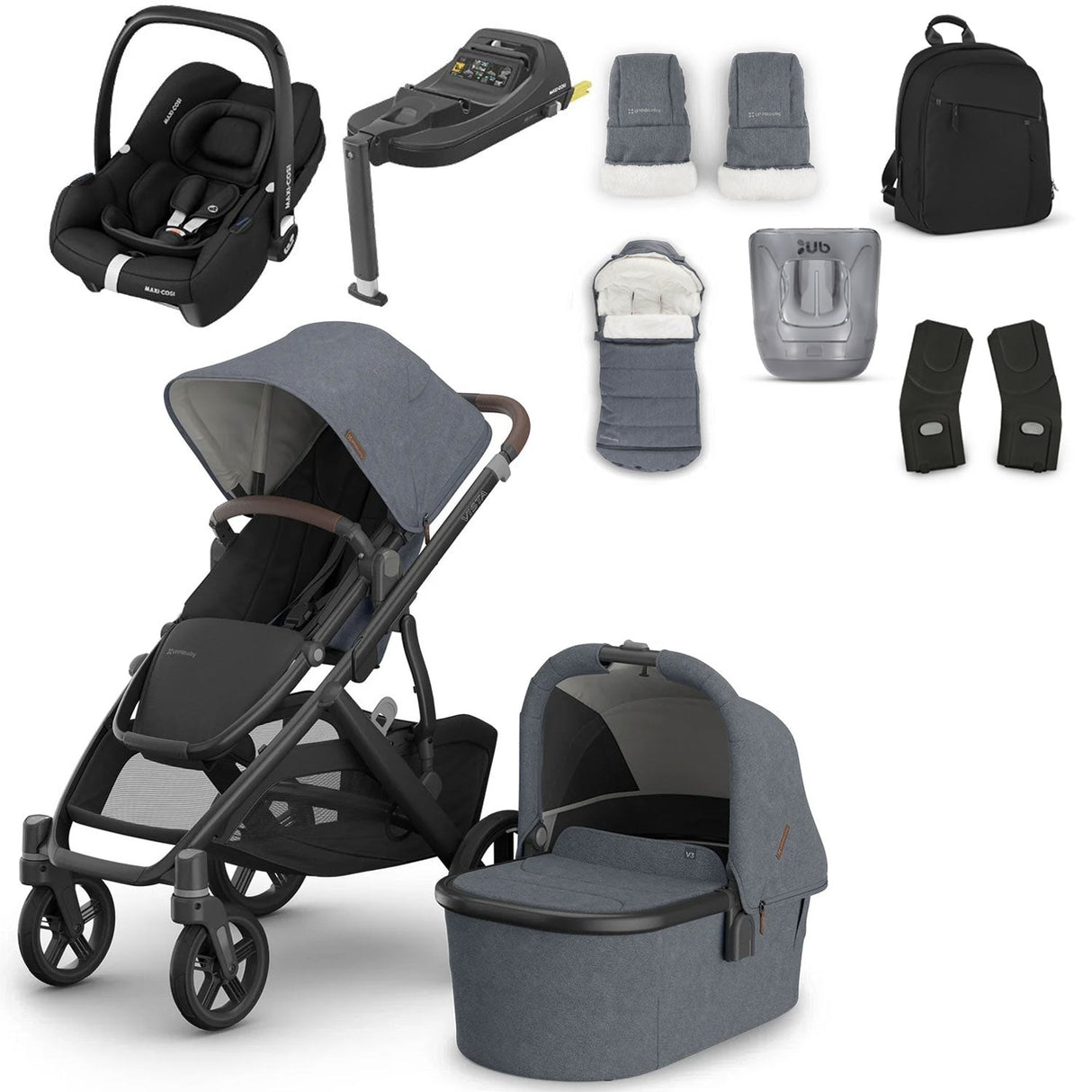 UPPAbaby VISTA V3 Luxury Maxi-Cosi Cabriofix i-Size Travel System Bundle - Julian