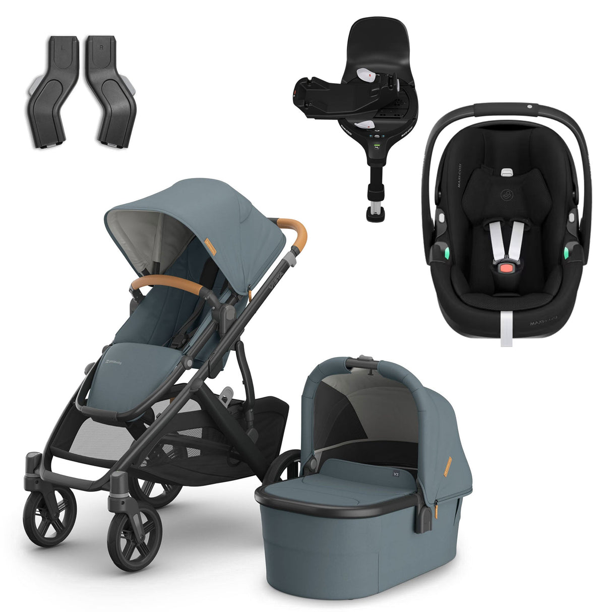 UPPAbaby VISTA V3 Luxury Maxi-Cosi Pebble 360 Pro2 i-Size Travel System Bundle - Dillan