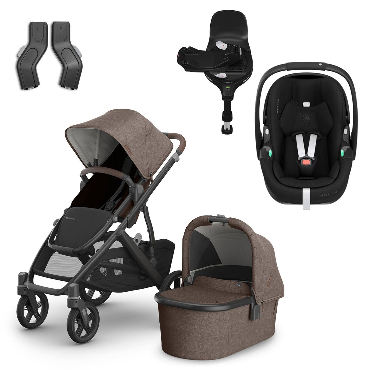 UPPAbaby VISTA V3 Luxury Maxi-Cosi Pebble 360 Pro2 i-Size Travel System Bundle - Owen