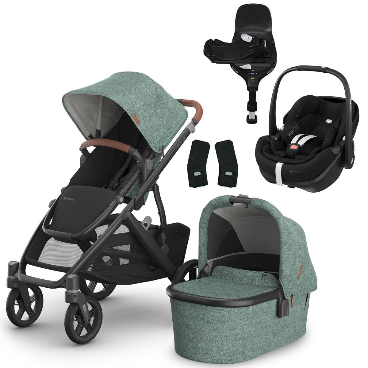 UPPAbaby VISTA V3 Luxury Maxi-Cosi Pebble 360 Pro2 i-Size Travel System Bundle - Gwen