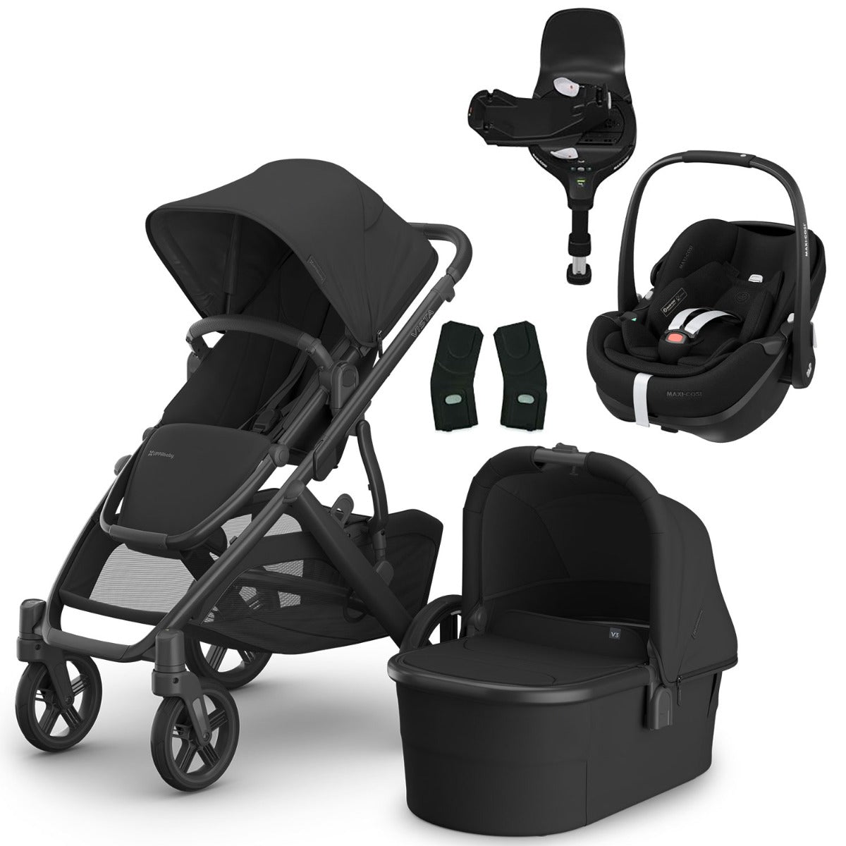 UPPAbaby VISTA V3 Luxury Maxi-Cosi Pebble 360 Pro2 i-Size Travel System Bundle - Jake
