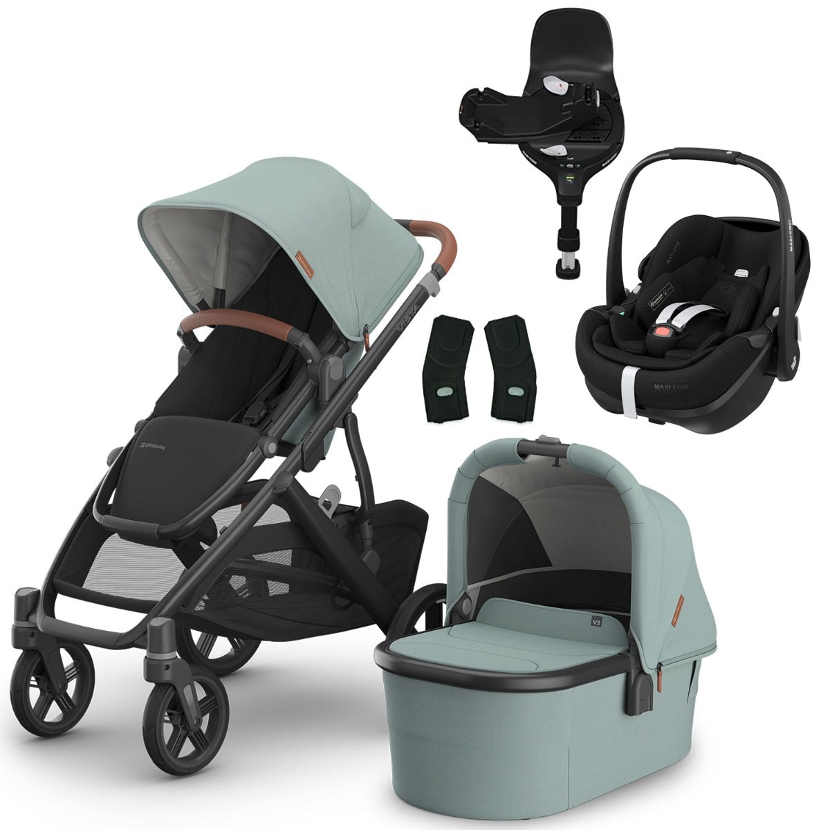 UPPAbaby VISTA V3 Luxury Maxi-Cosi Pebble 360 Pro2 i-Size Travel System Bundle - Kenzi