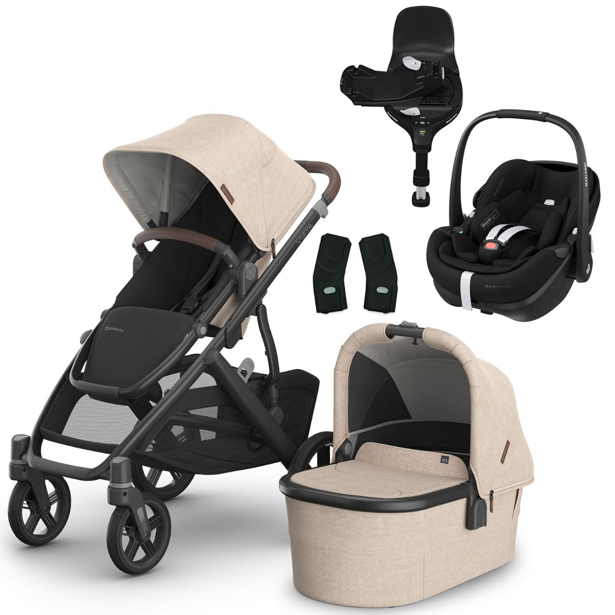 UPPAbaby VISTA V3 Luxury Maxi-Cosi Pebble 360 Pro2 i-Size Travel System Bundle - Liam