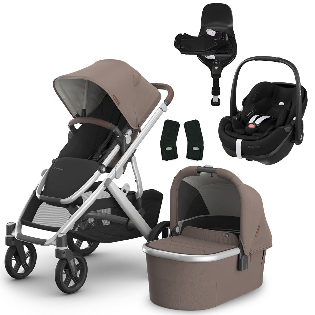 UPPAbaby VISTA V3 Luxury Maxi-Cosi Pebble 360 Pro2 i-Size Travel System Bundle - Theo