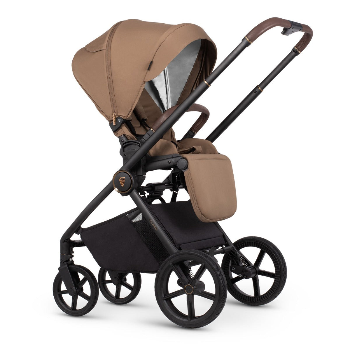 Venicci Claro Complete Travel System Bundle + 360 Isofix Base - Caramel