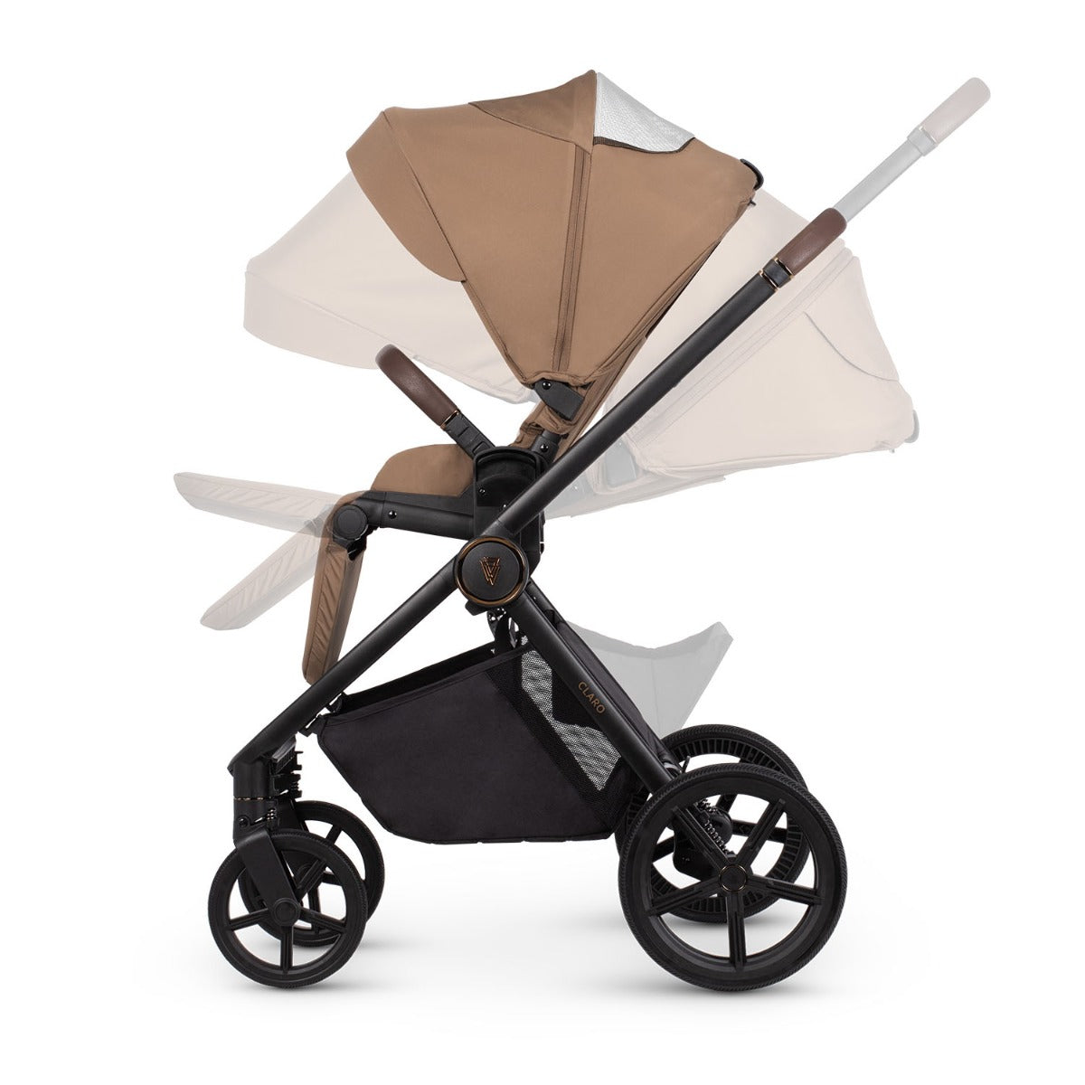 Venicci Claro Complete Travel System Bundle + 360 Isofix Base - Caramel