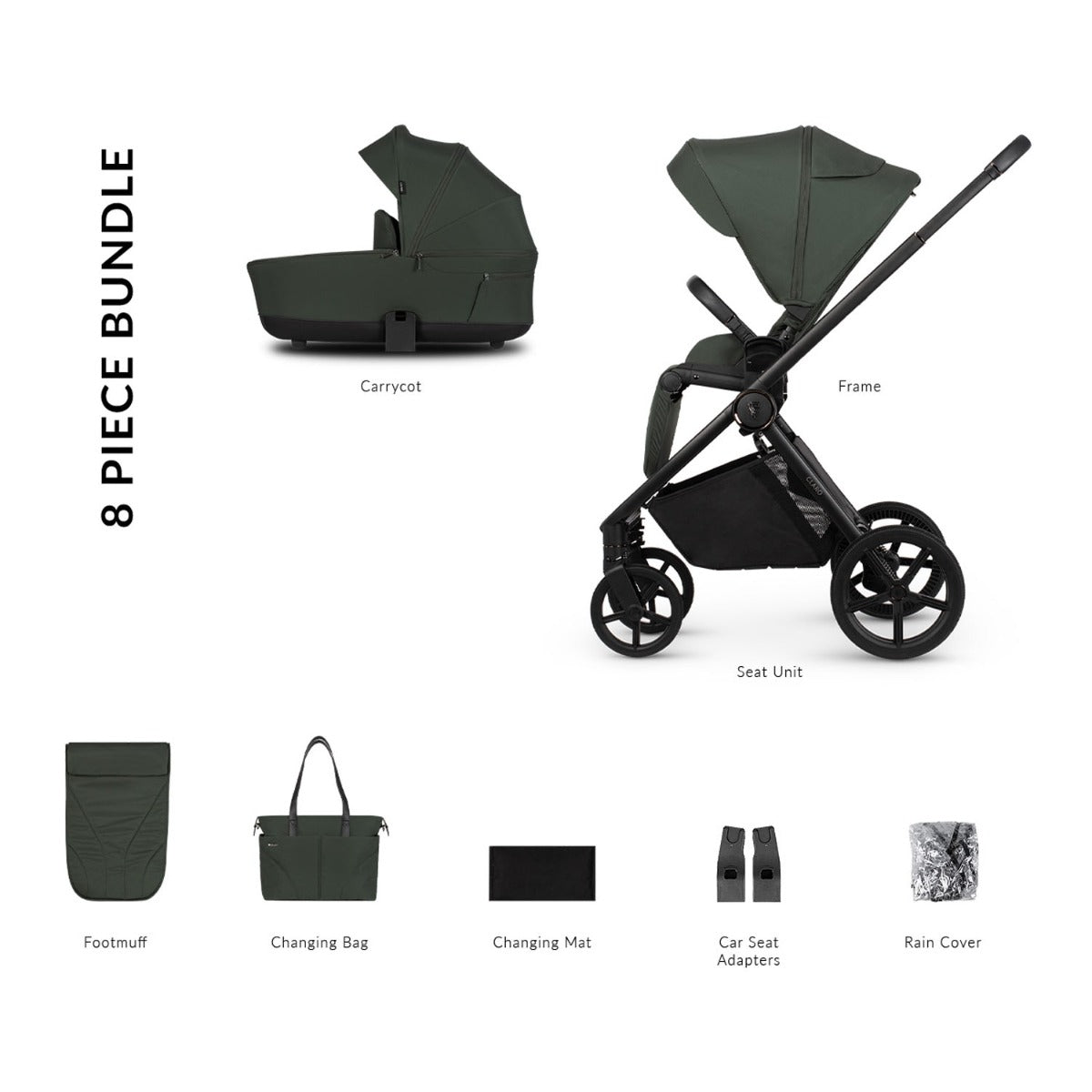 Venicci Claro 2-in-1 Travel System Bundle - Forest