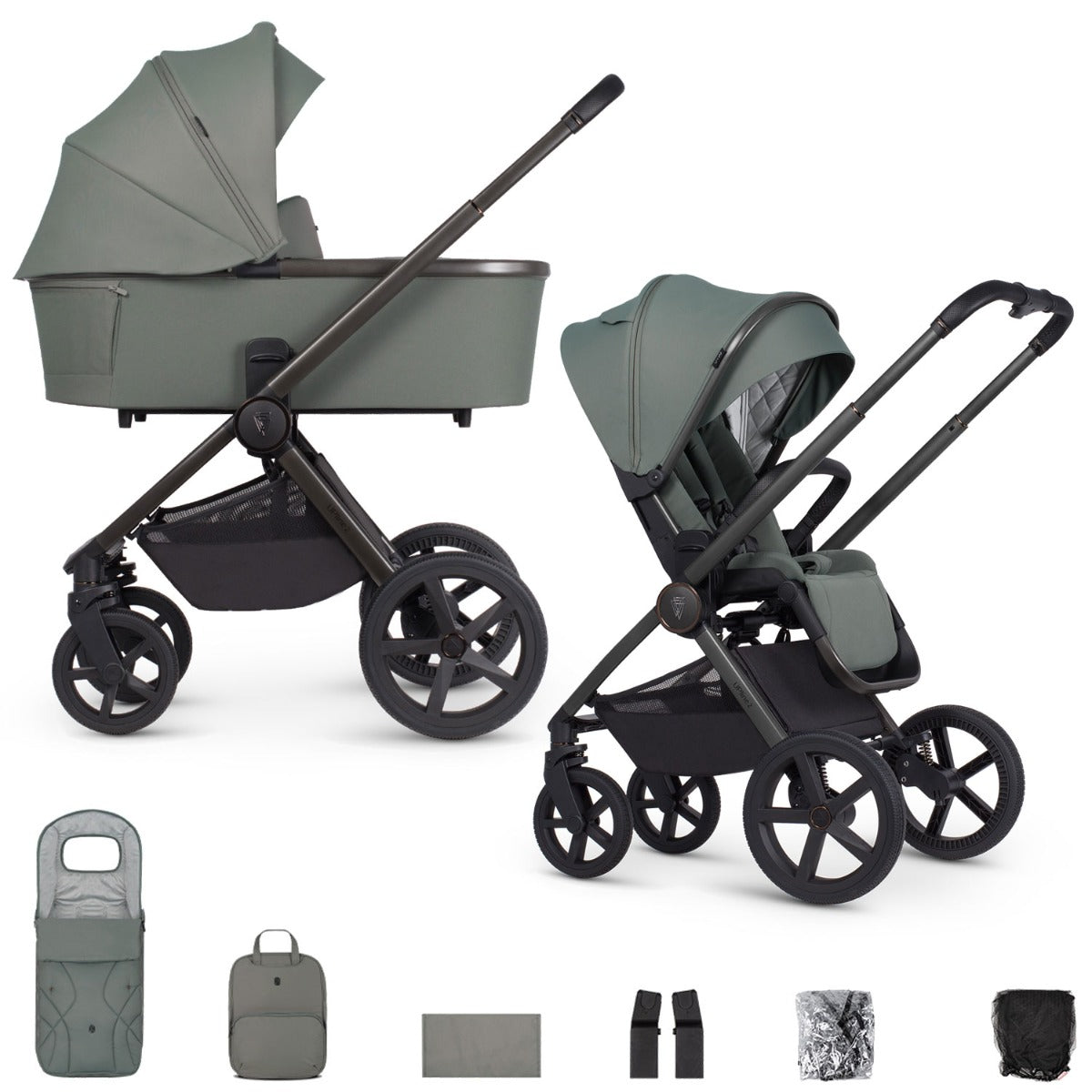 Venicci Upline 2 Pushchair & Carrycot 2-in-1 Bundle - Aloe