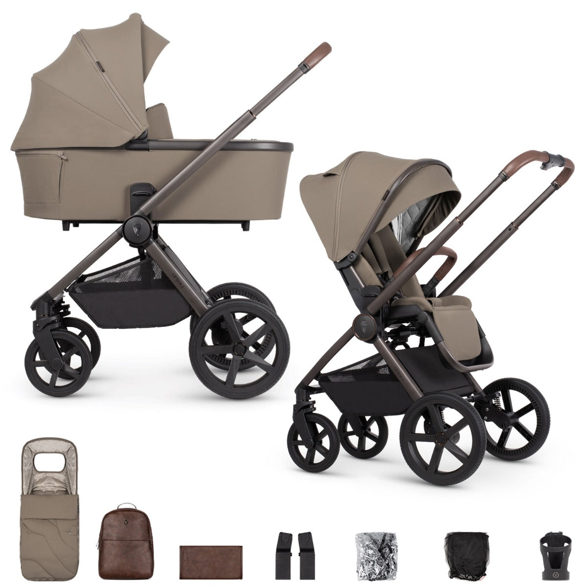 Venicci Upline 2 SE Pushchair & Carrycot 2-in-1 Bundle - Powder