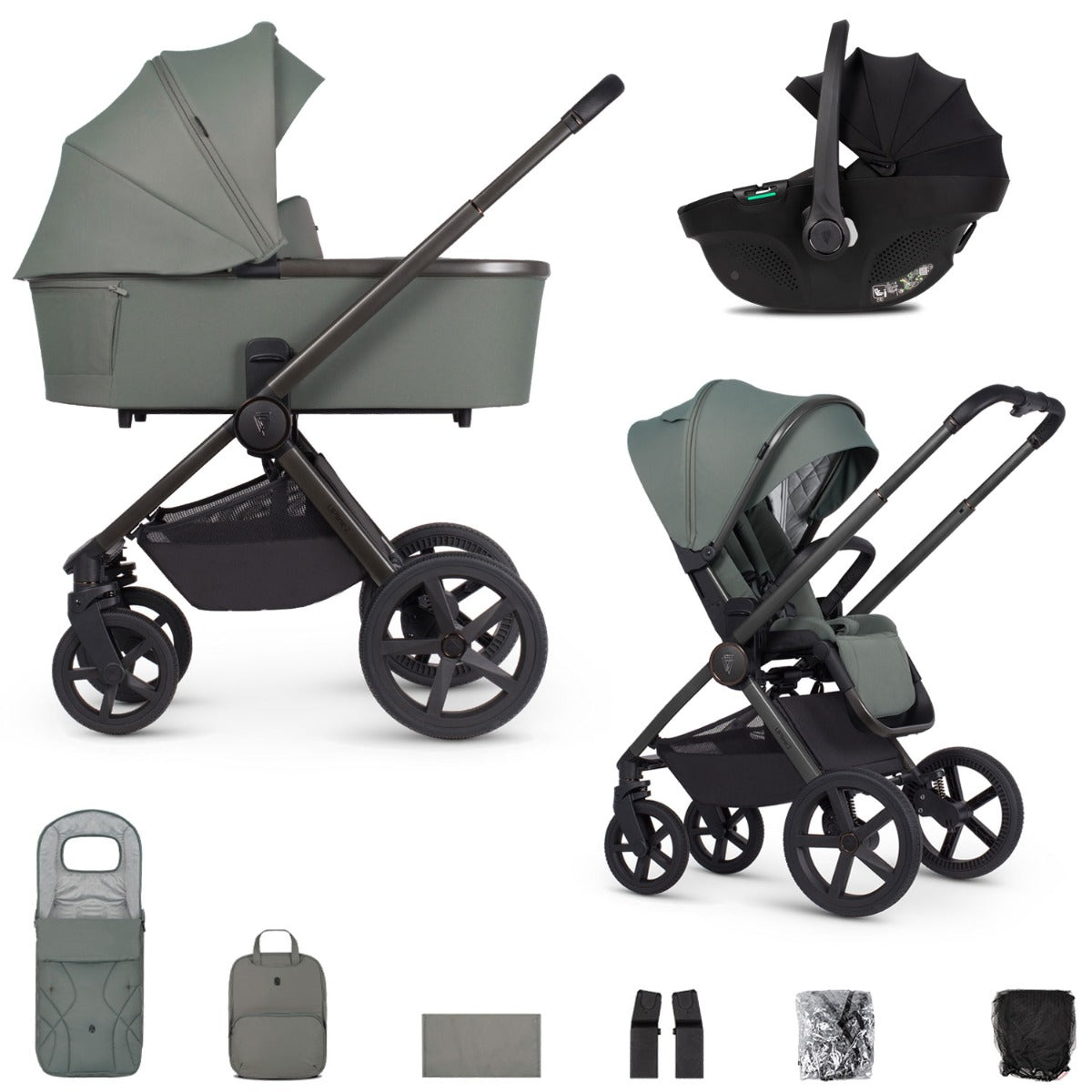 Venicci Upline 2 3-in-1 Tiago Travel System Bundle - Aloe