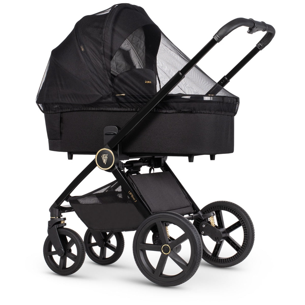 Venicci Upline 2 Pushchair & Carrycot 2-in-1 Bundle - All Black