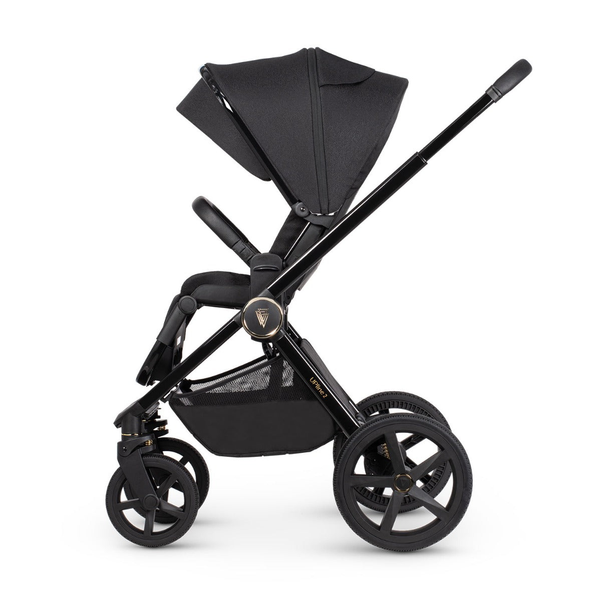 Venicci Upline 2 with Maxi-Cosi Cabriofix i-Size & Base Travel System Bundle - All Black