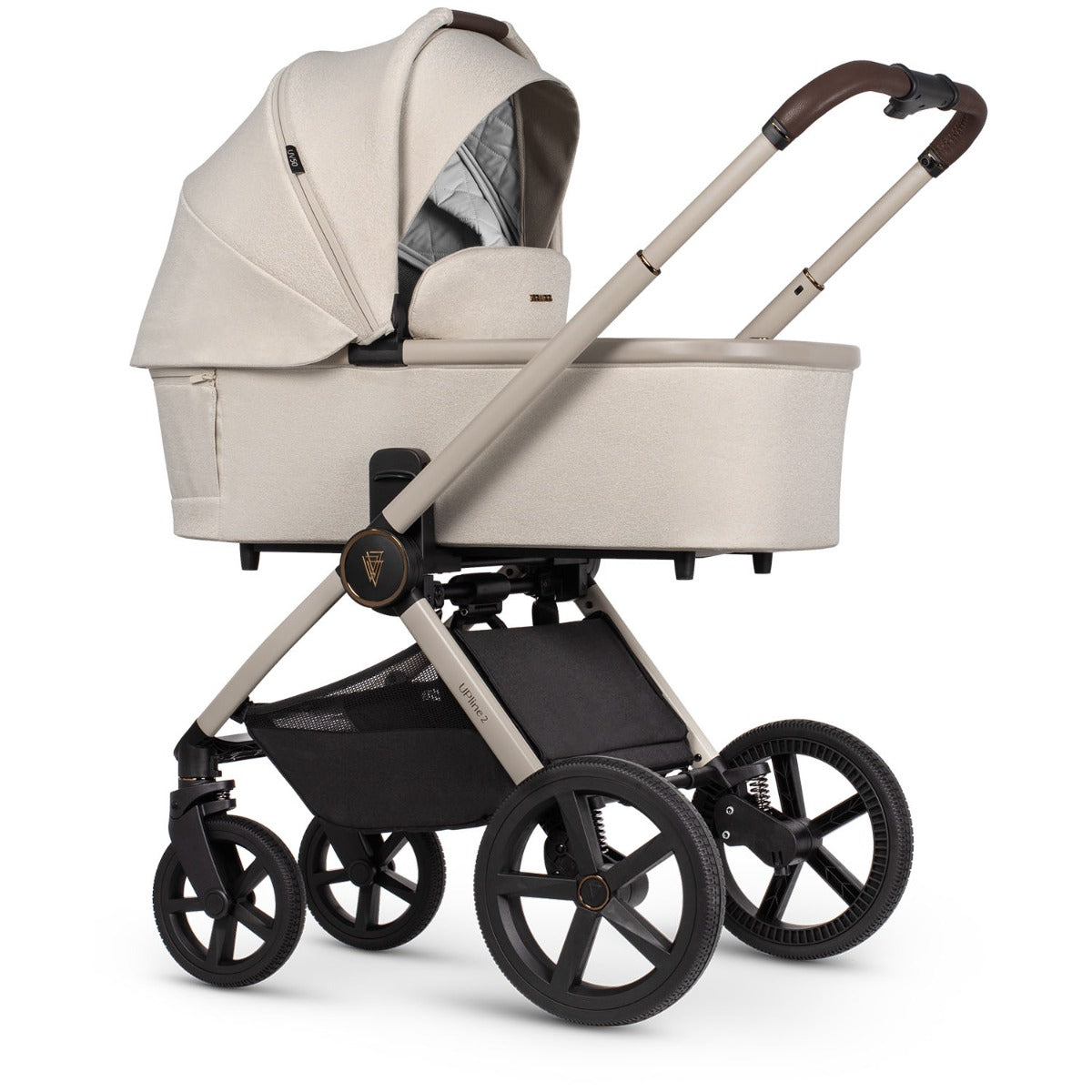 Venicci Upline 2 with Maxi-Cosi Cabriofix i-Size & Base Travel System Bundle - Stone Beige