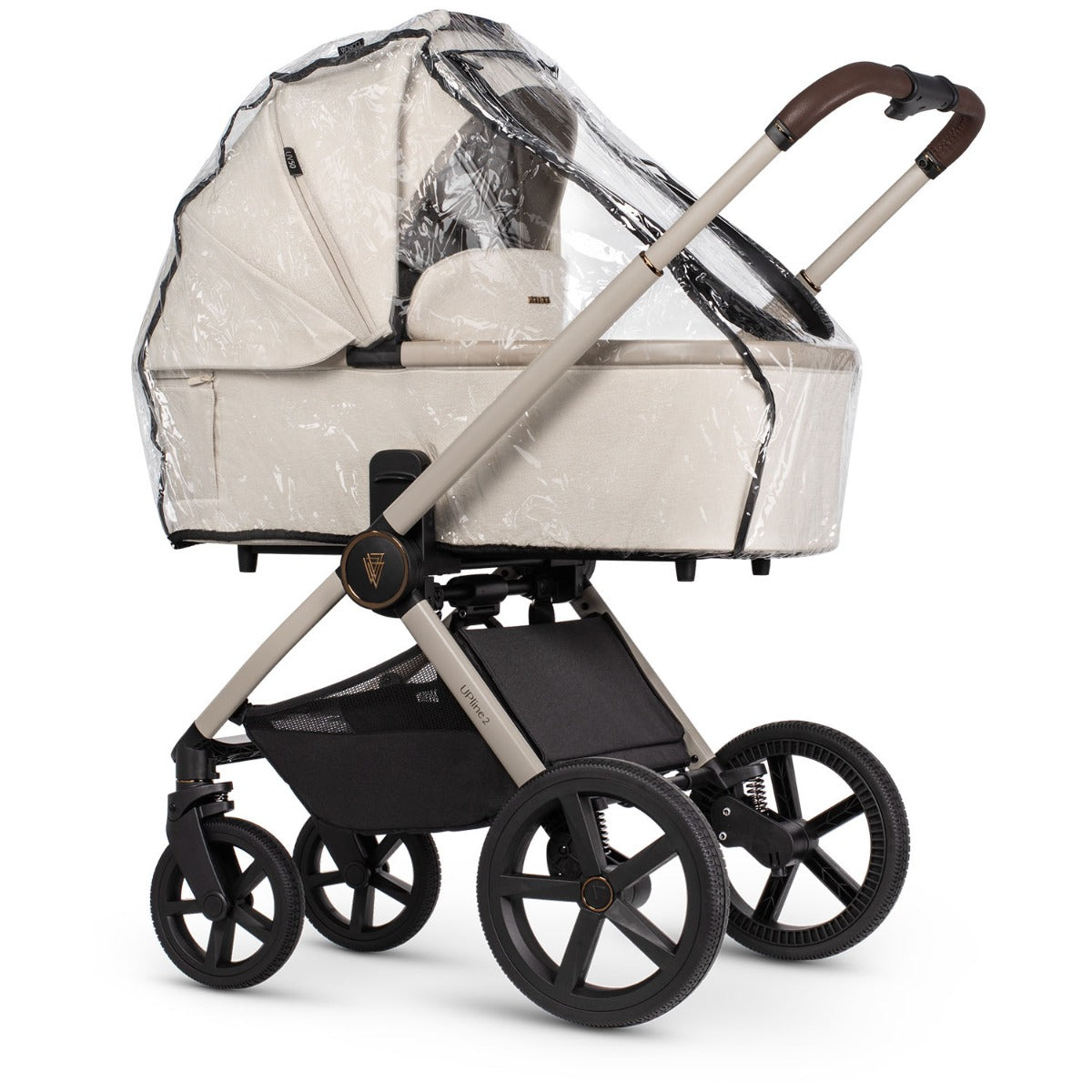 Venicci Upline 2 with Maxi-Cosi Cabriofix i-Size & Base Travel System Bundle - Stone Beige