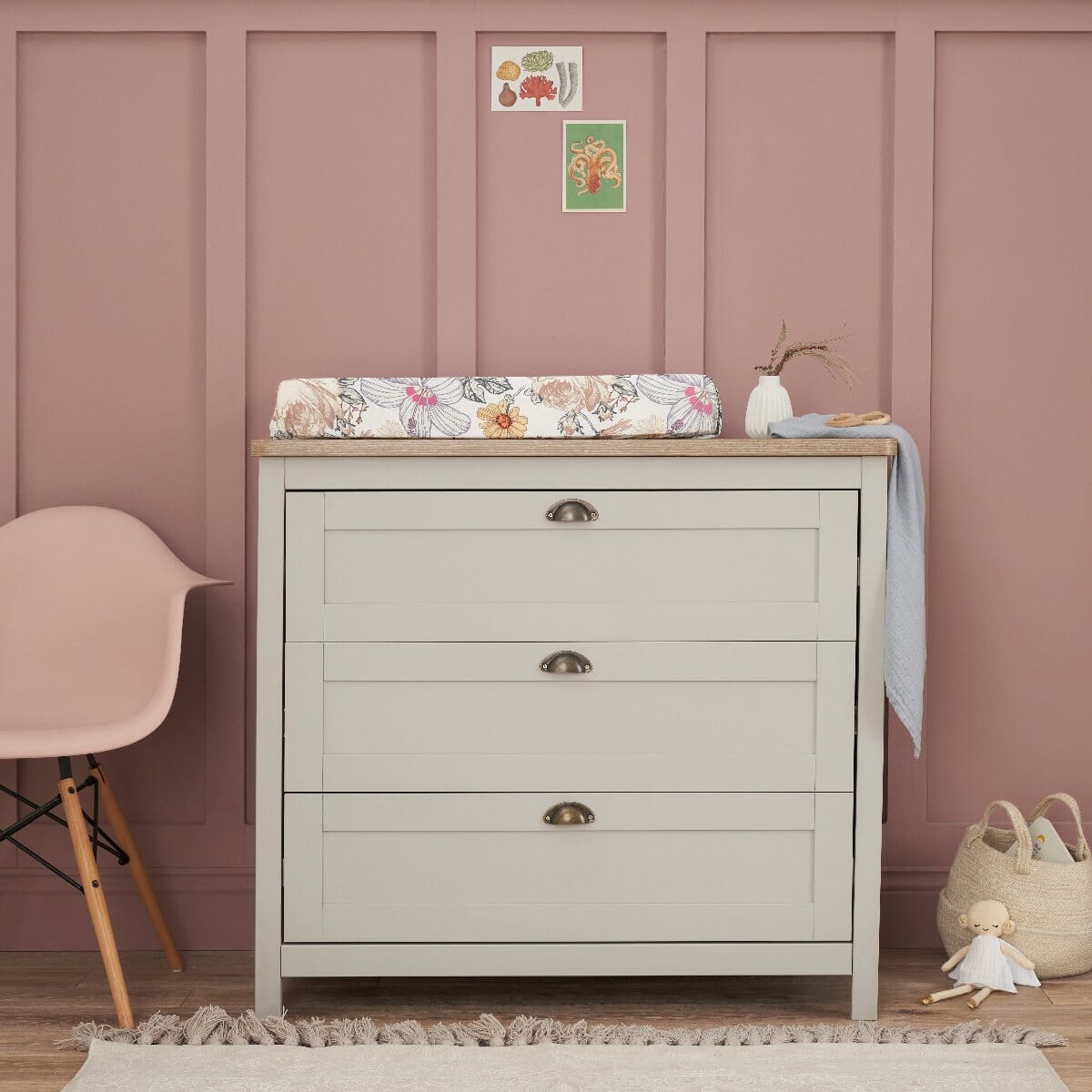 Tutti Bambini Verona 3 Piece Room Set - Oak & Dove Grey