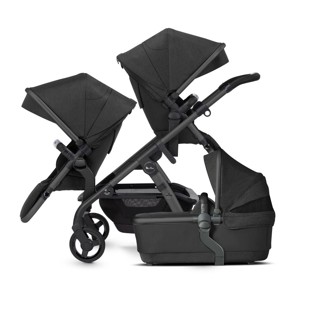 Silver Cross Wave 3 Twin Pram & Pushchair - Onyx