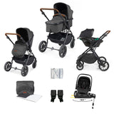 Ickle Bubba Cosmo All in One Nimbus i-Size Travel System & Spin Base - Black/Graphite Grey