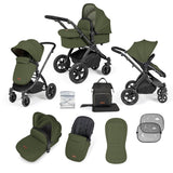 Ickle Bubba Stomp Luxe 9 Piece Pram Bundle - Black/Woodland/Black