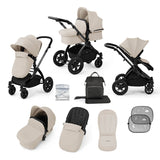 Ickle Bubba Stomp Luxe 9 Piece Pram Bundle - Black/Stone/Black