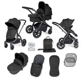 Ickle Bubba Stomp Luxe 9 Piece Pram Bundle - Black/Midnight/Black