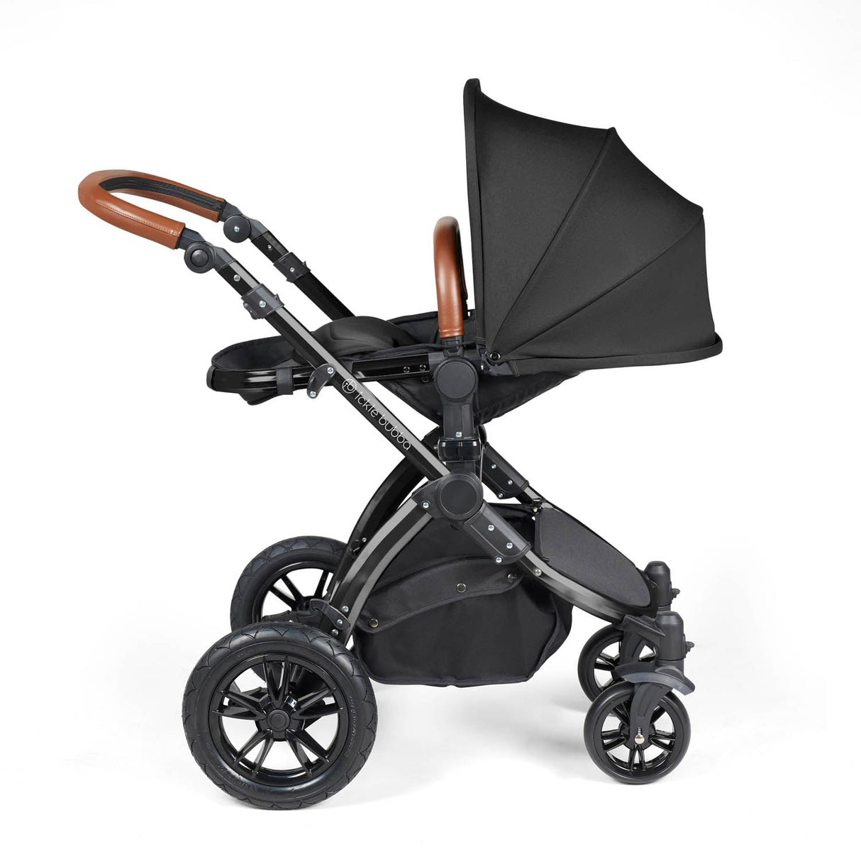 Ickle Bubba Stomp Luxe 9 Piece Pram Bundle - Black/Midnight/Tan