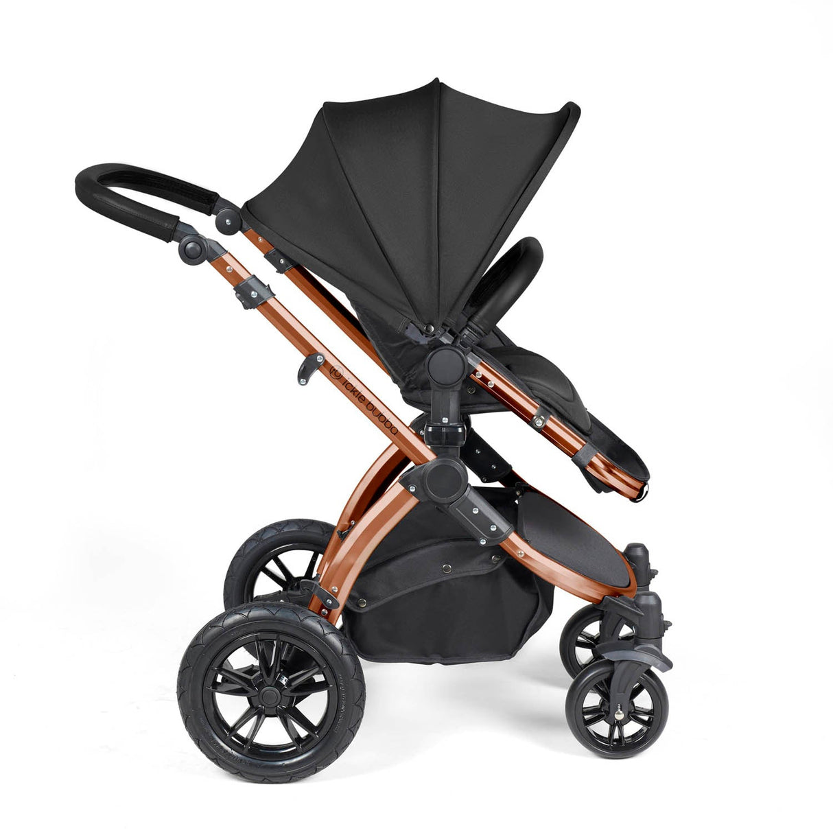 Ickle Bubba Stomp Luxe 12 Piece Travel System with i-Size Stratus Car Seat & Base - Bronze/Midnight/Black
