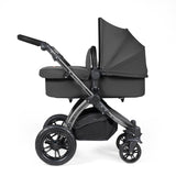 Ickle Bubba Stomp Luxe 12 Piece Travel System with i-Size Stratus Car Seat & Base - Black/Charcoal Grey/Black