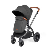 Ickle Bubba Stomp Luxe 12 Piece Travel System with i-Size Stratus Car Seat & Base - Black/Charcoal Grey/Tan