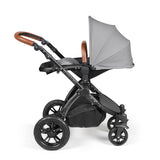 Ickle Bubba Stomp Luxe 12 Piece Travel System with i-Size Stratus Car Seat & Base - Black/Pearl Grey/Tan