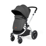 Ickle Bubba Stomp Luxe 12 Piece Travel System with i-Size Stratus Car Seat & Base - Silver/Charcoal Grey/Black
