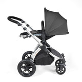 Ickle Bubba Stomp Luxe 12 Piece Travel System with i-Size Stratus Car Seat & Base - Silver/Charcoal Grey/Black
