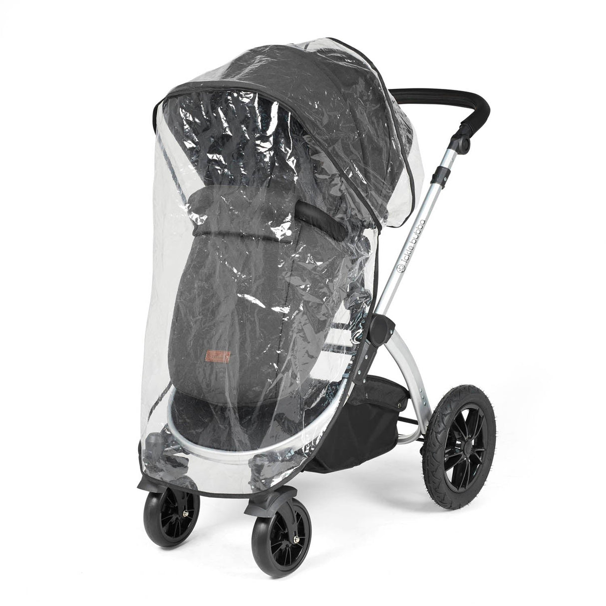 Ickle Bubba Stomp Luxe 12 Piece Travel System with i-Size Stratus Car Seat & Base - Silver/Charcoal Grey/Black