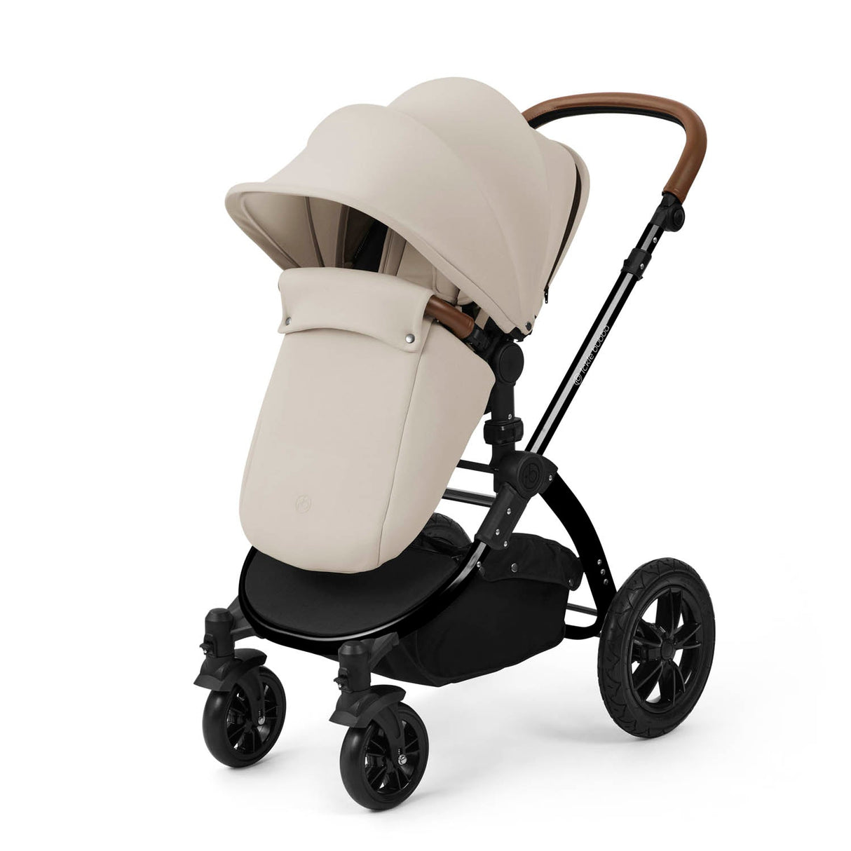 Ickle Bubba Stomp Luxe 12 Piece Travel System with i-Size Nimbus Car Seat & Spin Base - Black/Stone/Tan