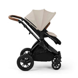 Ickle Bubba Stomp Luxe 12 Piece Travel System with i-Size Nimbus Car Seat & Spin Base - Black/Stone/Tan