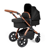 Ickle Bubba Stomp Luxe 12 Piece Travel System with i-Size Nimbus Car Seat & Spin Base - Bronze/Midnight/Tan
