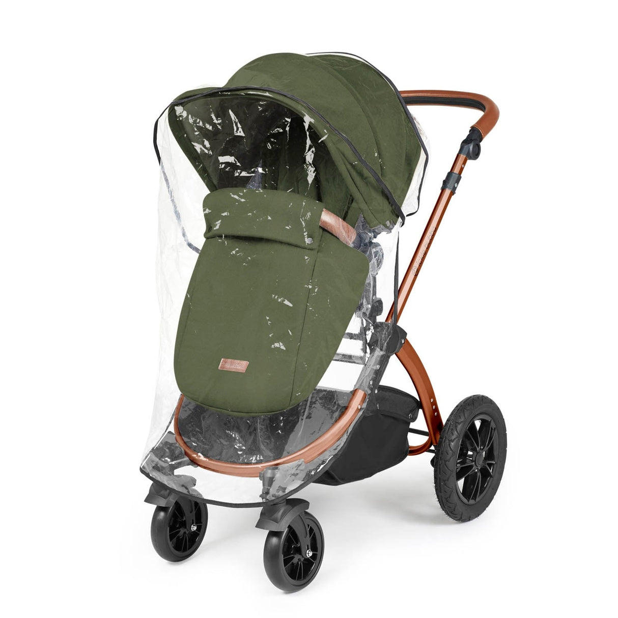 Ickle Bubba Stomp Luxe 12 Piece Travel System with i-Size Nimbus Car Seat & Spin Base - Bronze/Woodland/Tan