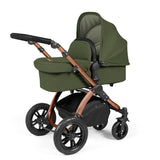 Ickle Bubba Stomp Luxe 12 Piece Travel System with i-Size Nimbus Car Seat & Spin Base - Bronze/Woodland/Black