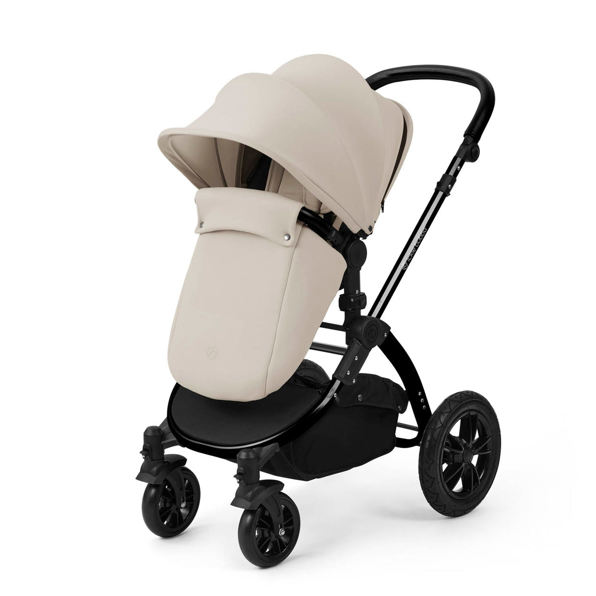 Ickle Bubba Stomp Luxe 12 Piece Travel System with i-Size Nimbus Car Seat & Spin Base - Black/Stone/Black