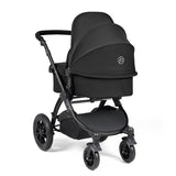 Ickle Bubba Stomp Luxe 12 Piece Travel System with i-Size Nimbus Car Seat & Spin Base - Black/Midnight/Black