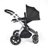 Ickle Bubba Stomp Luxe 12 Piece Travel System with i-Size Nimbus Car Seat & Spin Base - Silver/Midnight/Black