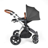 Ickle Bubba Stomp Luxe 12 Piece Travel System with i-Size Nimbus Car Seat & Spin Base - Silver/Charcoal Grey/Tan