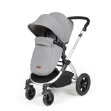 Ickle Bubba Stomp Luxe 12 Piece Travel System with i-Size Nimbus Car Seat & Spin Base - Silver/Pearl Grey/Black