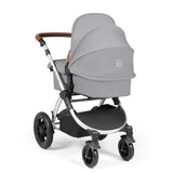 Ickle Bubba Stomp Luxe 12 Piece Travel System with i-Size Nimbus Car Seat & Spin Base - Silver/Pearl Grey/Tan