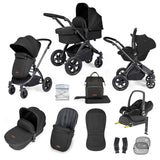 Ickle Bubba Stomp Luxe 12 Piece Travel System with Maxi-Cosi Cabriofix i-Size & Base - Black/Midnight/Black