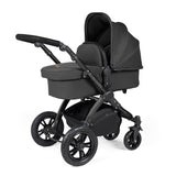 Ickle Bubba Stomp Luxe 12 Piece Travel System with Maxi-Cosi Cabriofix i-Size & Base - Black/Charcoal Grey/Black