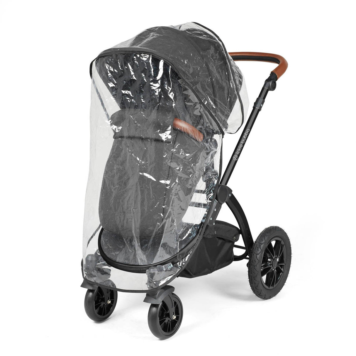 Ickle Bubba Stomp Luxe 12 Piece Travel System with Maxi-Cosi Cabriofix i-Size & Base - Black/Charcoal Grey/Tan