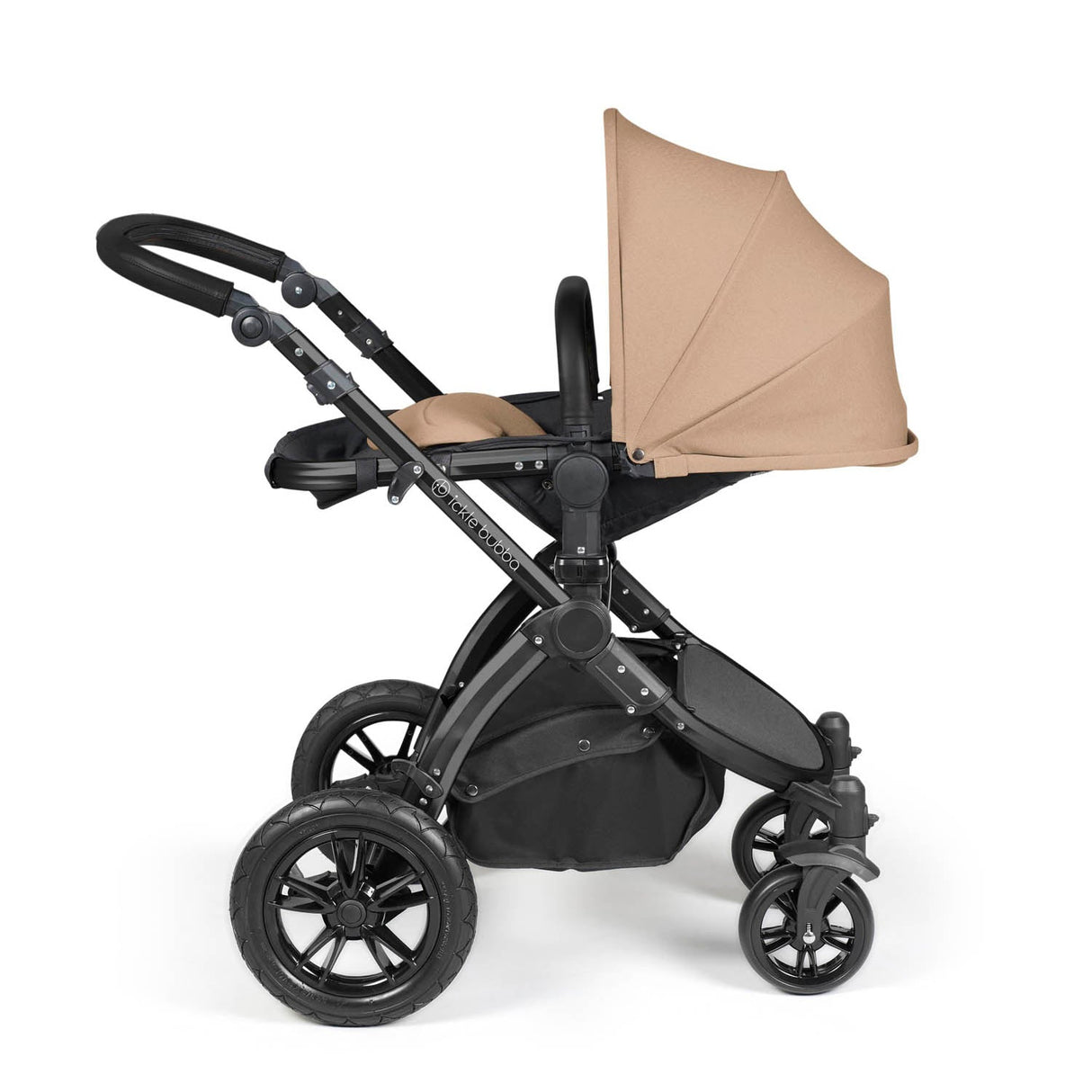 Ickle Bubba Stomp Luxe 12 Piece Travel System with Maxi-Cosi Cabriofix i-Size & Base - Black/Desert/Black