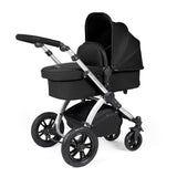 Ickle Bubba Stomp Luxe 12 Piece Travel System with Maxi-Cosi Cabriofix i-Size & Base - Silver/Midnight/Black