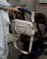 Ralphie Bear Quilted Changing Stroller Bag - Beige/Scallop